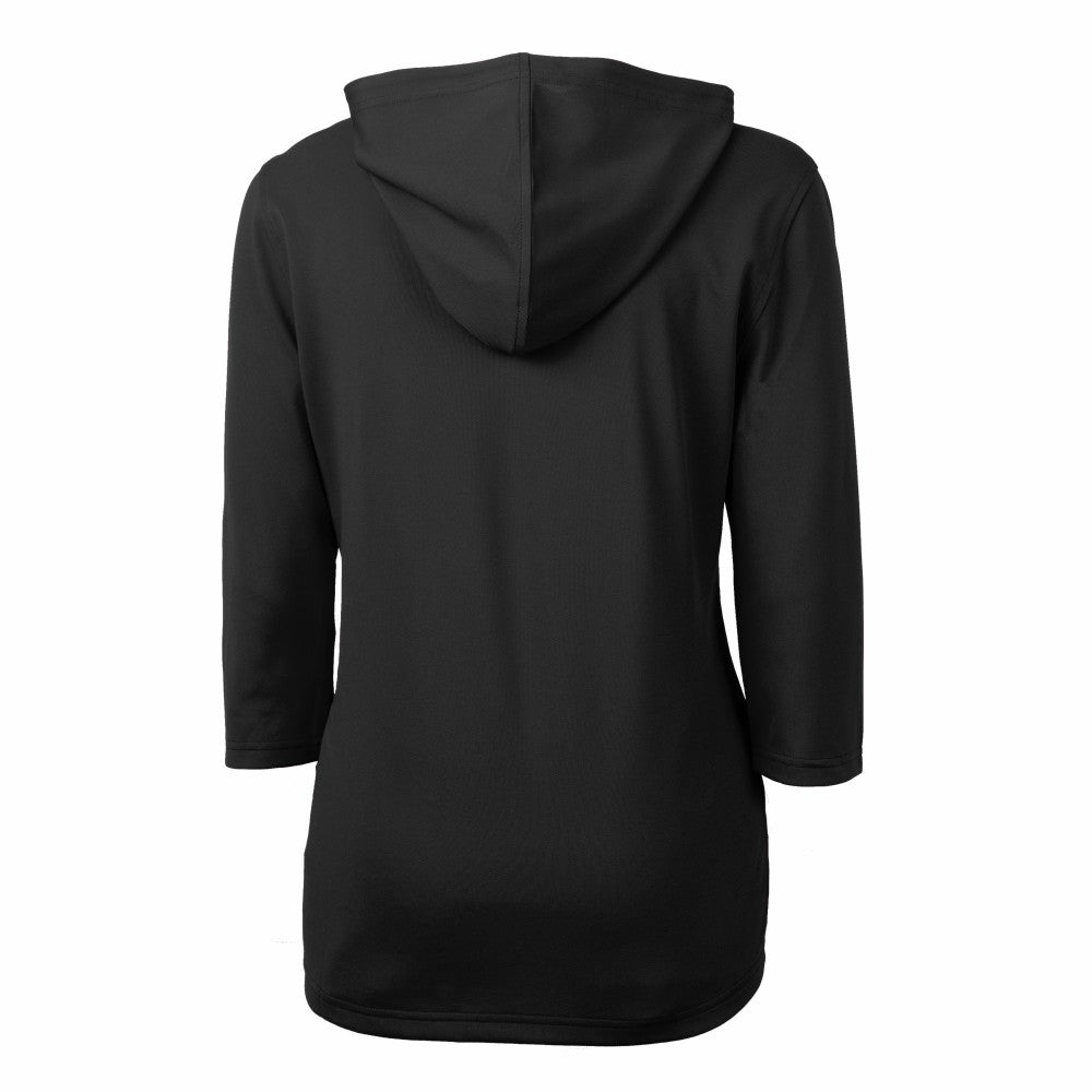 Kansas City Royals Cutter & Buck Women's Virtue Eco Pique Half-Zip 3/4 Sleeve Pullover Hoodie - Black Hoodies