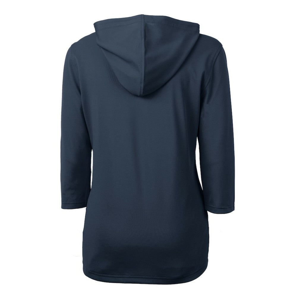 Detroit Tigers Cutter & Buck Women's Virtue Eco Pique Half-Zip 3/4 Sleeve Pullover Hoodie - Navy Hoodies