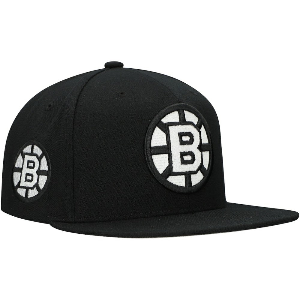 NHL Boston Bruins Mitchell & Ness Team Snapback Hat - Black