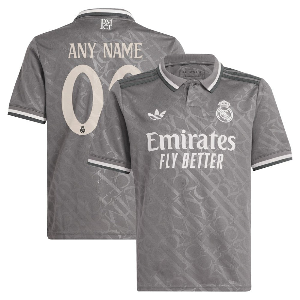 Real Madrid Originals Youth 2024/25 Third Replica Custom Jersey Charcoal
