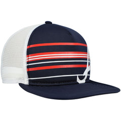 Atlanta Braves New Era A-Frame Trucker 9FIFTY Snapback Hat - Navy Hats