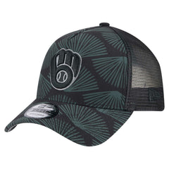 Milwaukee Brewers New Era 9FORTY A-Frame Trucker Adjustable Hat - Black Hats