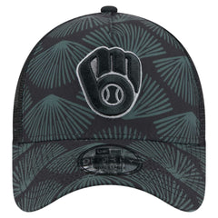 Milwaukee Brewers New Era 9FORTY A-Frame Trucker Adjustable Hat - Black Hats