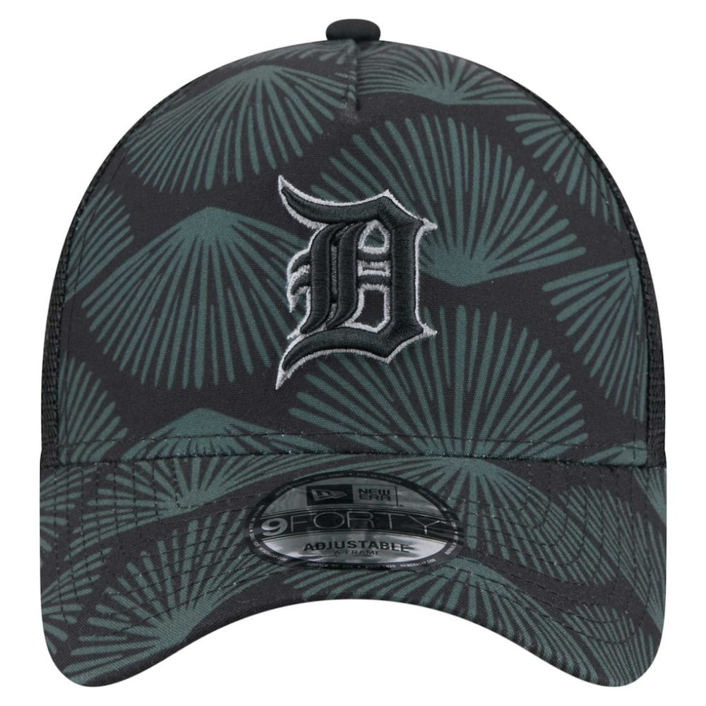 Detroit Tigers New Era 9FORTY A-Frame Trucker Adjustable Hat - Black Hats