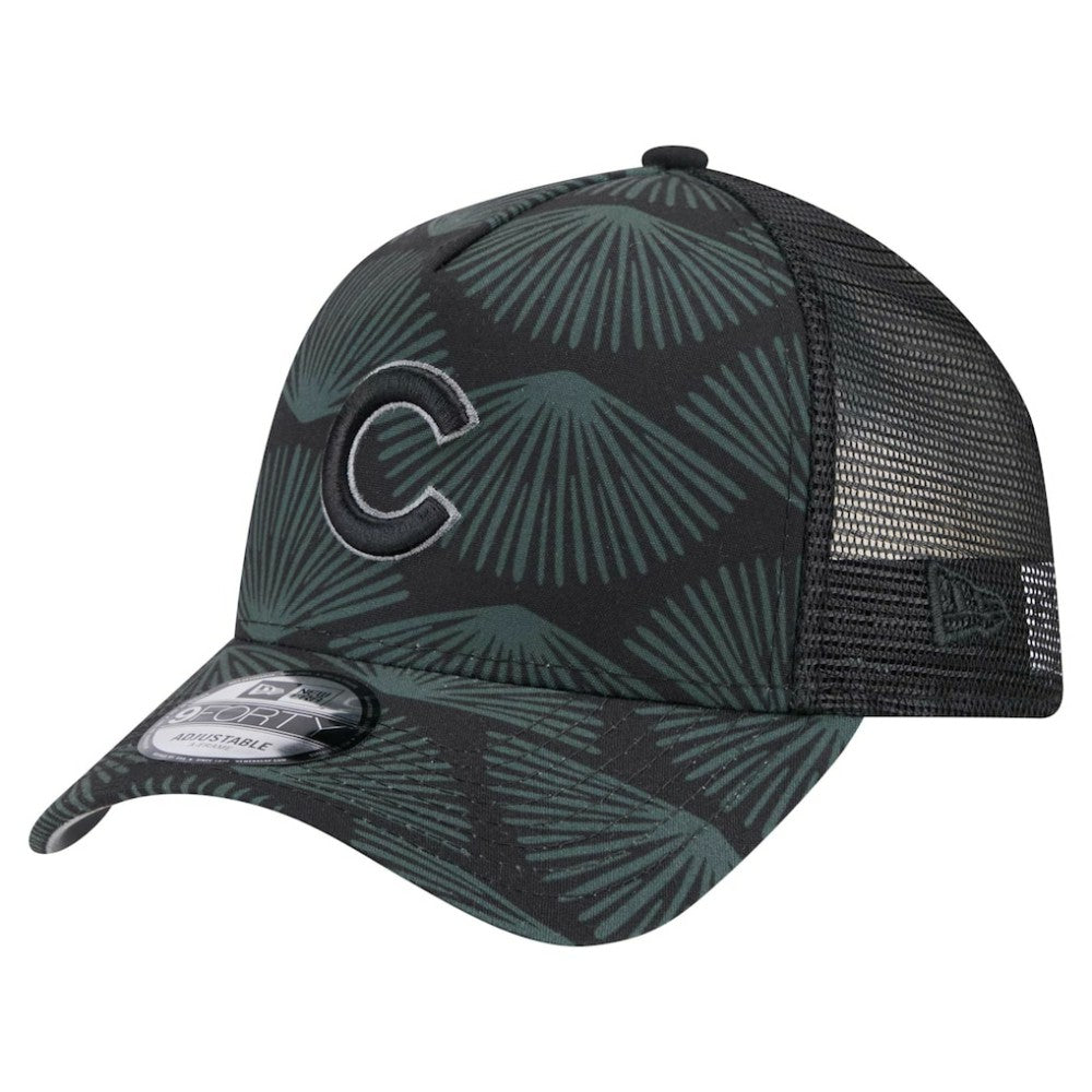 Chicago Cubs New Era 9FORTY A-Frame Trucker Adjustable Hat - Black Hats
