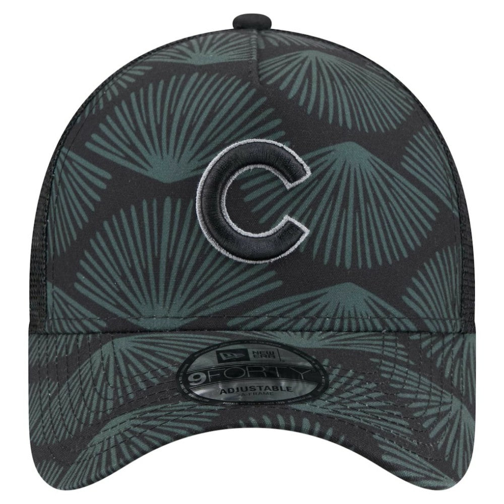 Chicago Cubs New Era 9FORTY A-Frame Trucker Adjustable Hat - Black Hats