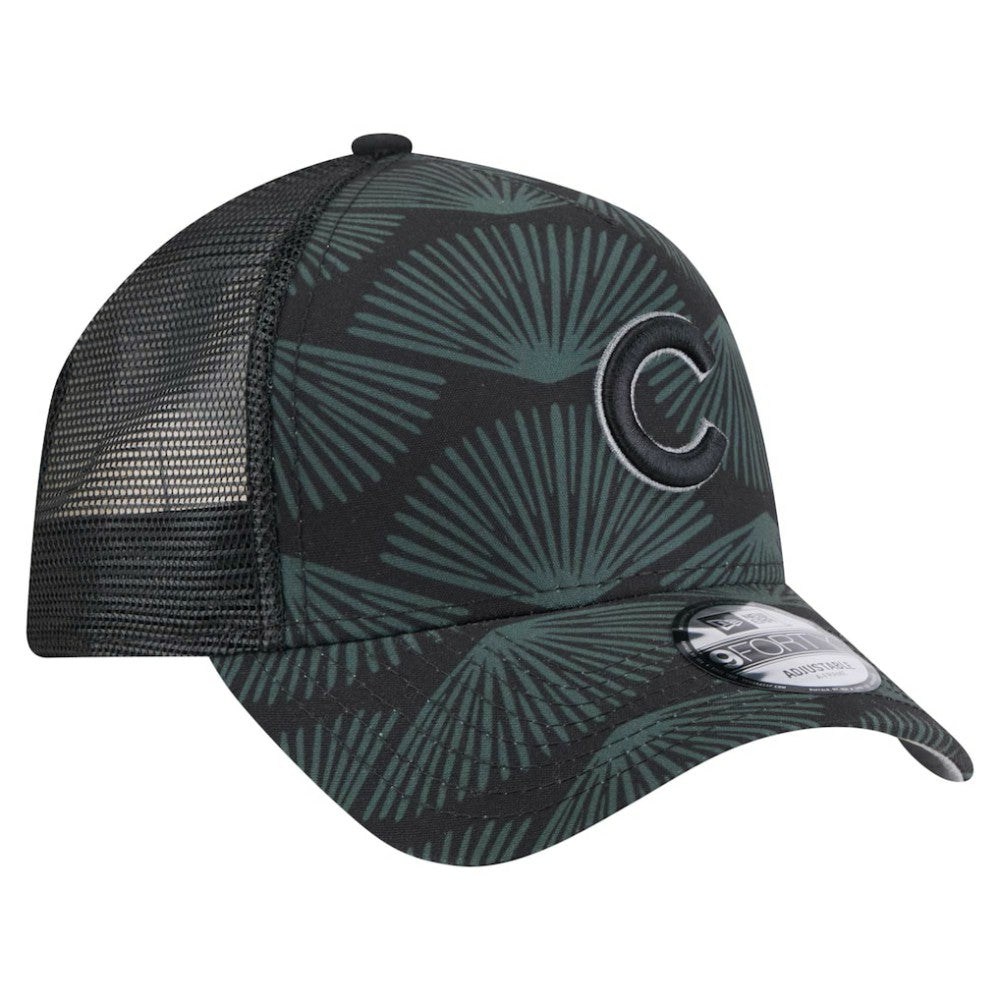 Chicago Cubs New Era 9FORTY A-Frame Trucker Adjustable Hat - Black Hats