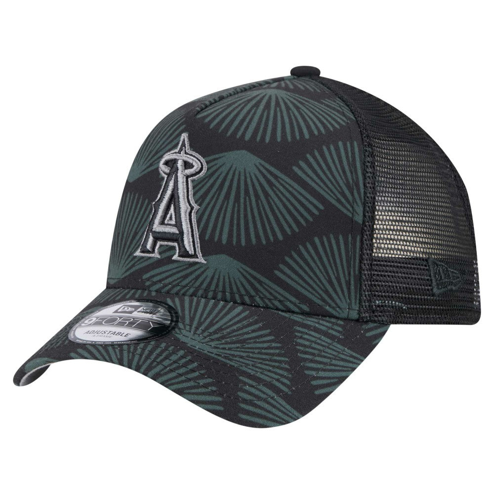 Los Angeles Angels New Era 9FORTY A-Frame Trucker Adjustable Hat - Black Hats