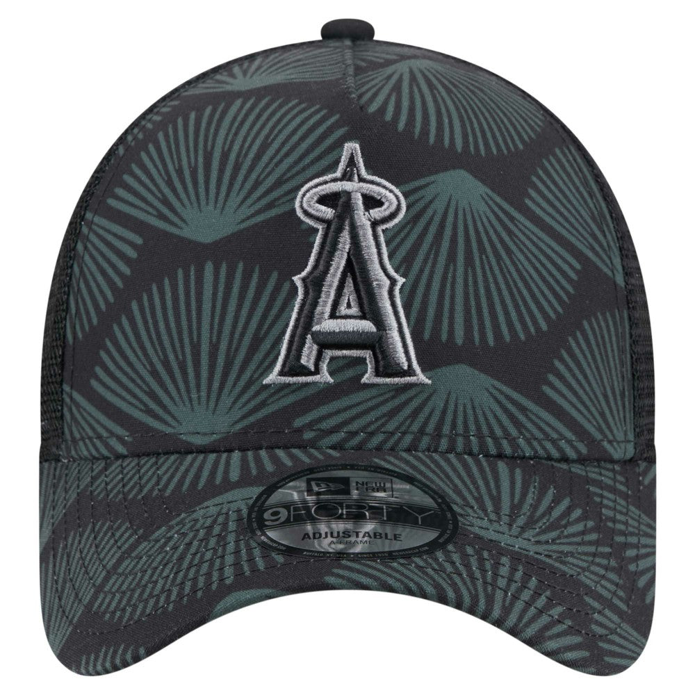 Los Angeles Angels New Era 9FORTY A-Frame Trucker Adjustable Hat - Black Hats