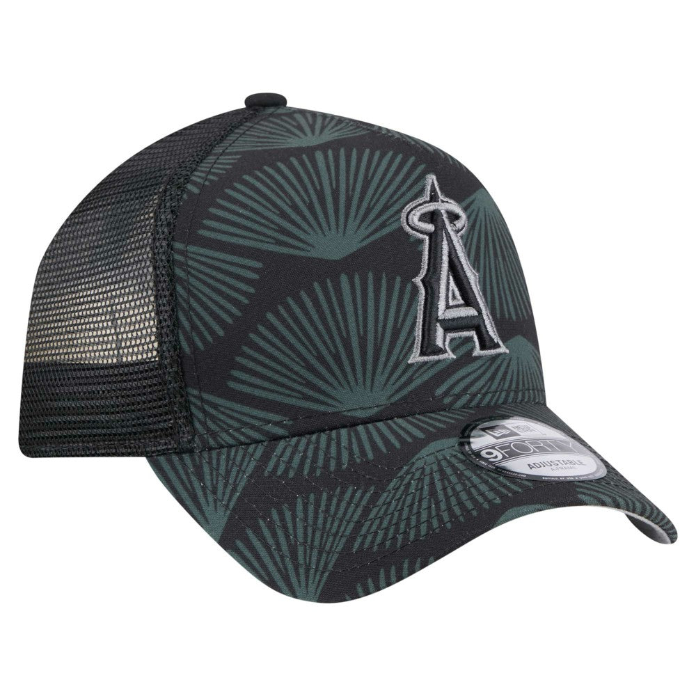 Los Angeles Angels New Era 9FORTY A-Frame Trucker Adjustable Hat - Black Hats