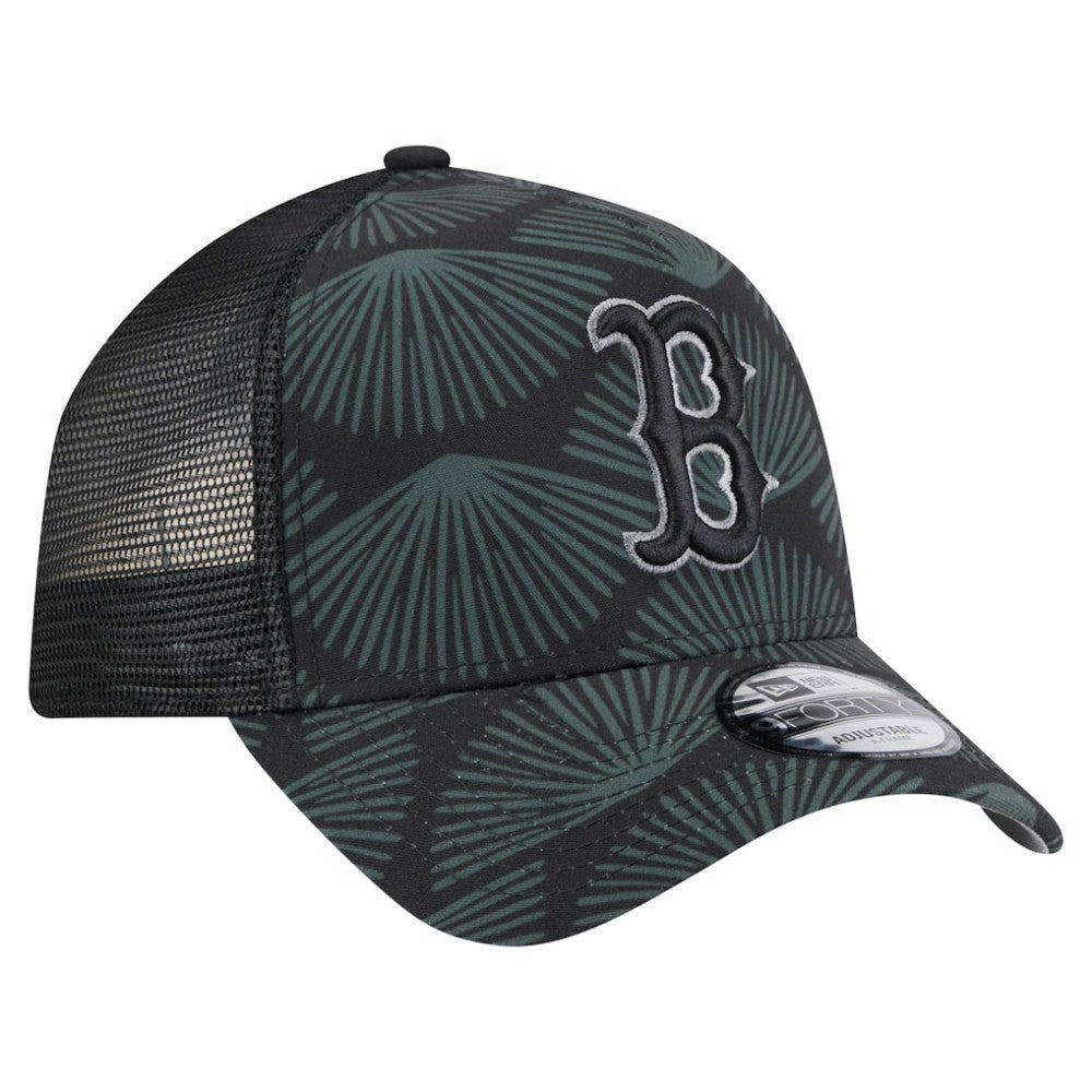 Boston Red Sox New Era 9FORTY A-Frame Trucker Adjustable Hat - Black Hats