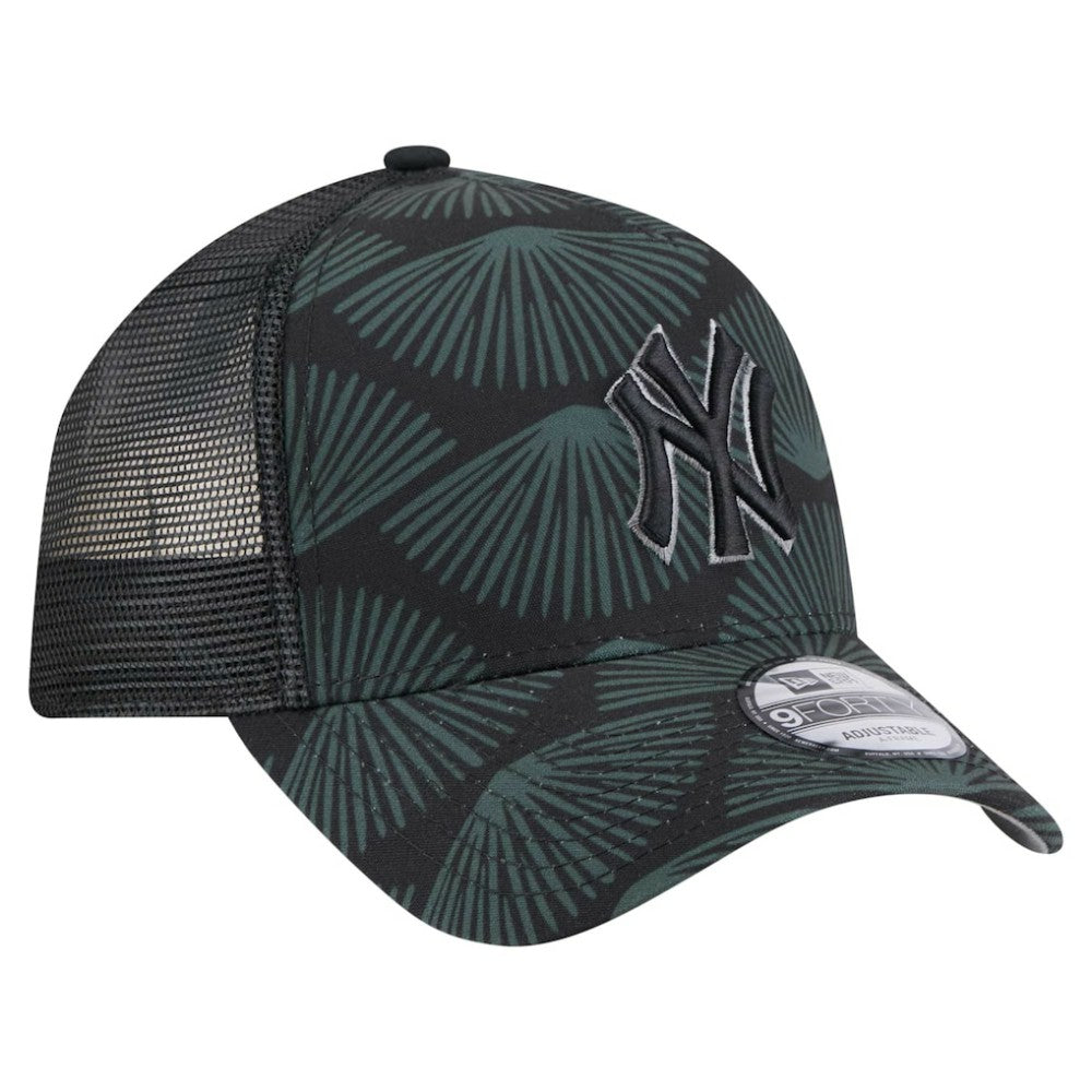 New York Yankees New Era 9FORTY A-Frame Trucker Adjustable Hat - Black Hats