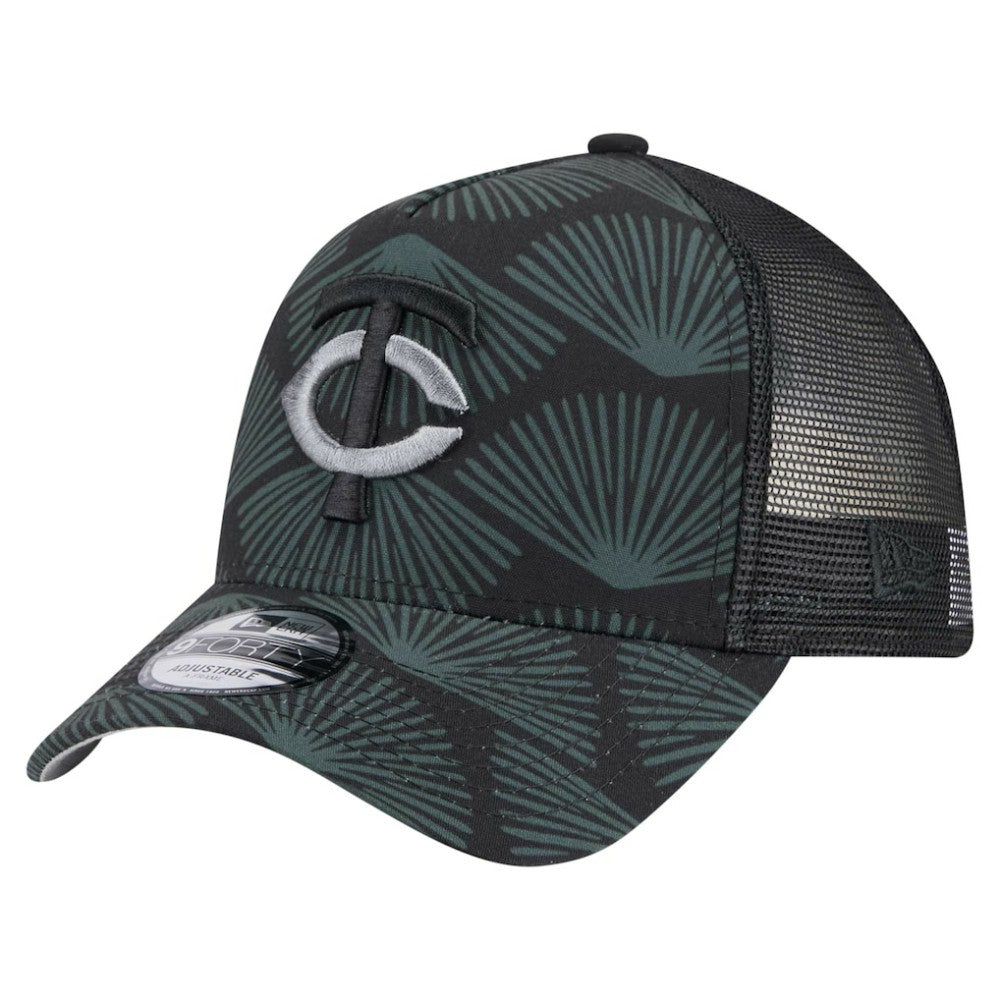 Minnesota Twins New Era 9FORTY A-Frame Trucker Adjustable Hat - Black Hats