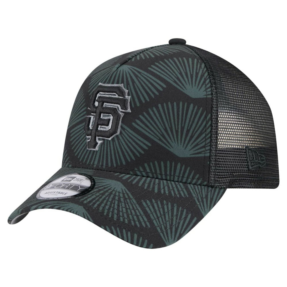 San Francisco Giants New Era 9FORTY A-Frame Trucker Adjustable Hat - Black Hats
