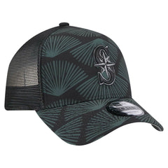 Seattle Mariners New Era 9FORTY A-Frame Trucker Adjustable Hat - Black Hats