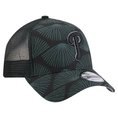 Philadelphia Phillies New Era 9FORTY A-Frame Trucker Adjustable Hat - Black Hats