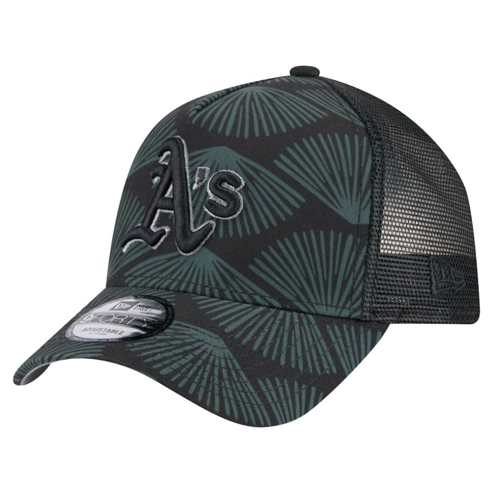 Athletics New Era 9FORTY A-Frame Trucker Adjustable Hat - Black Hats