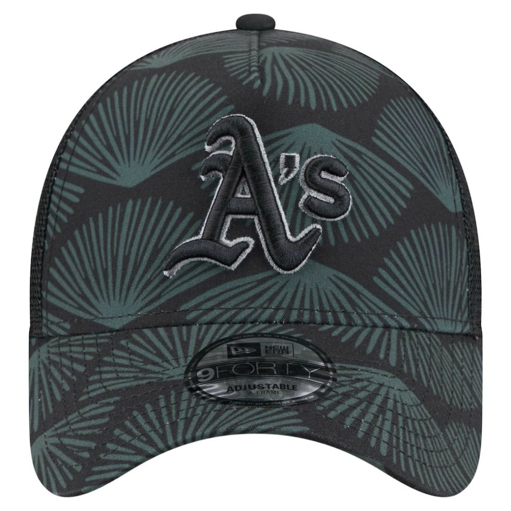 Athletics New Era 9FORTY A-Frame Trucker Adjustable Hat - Black Hats