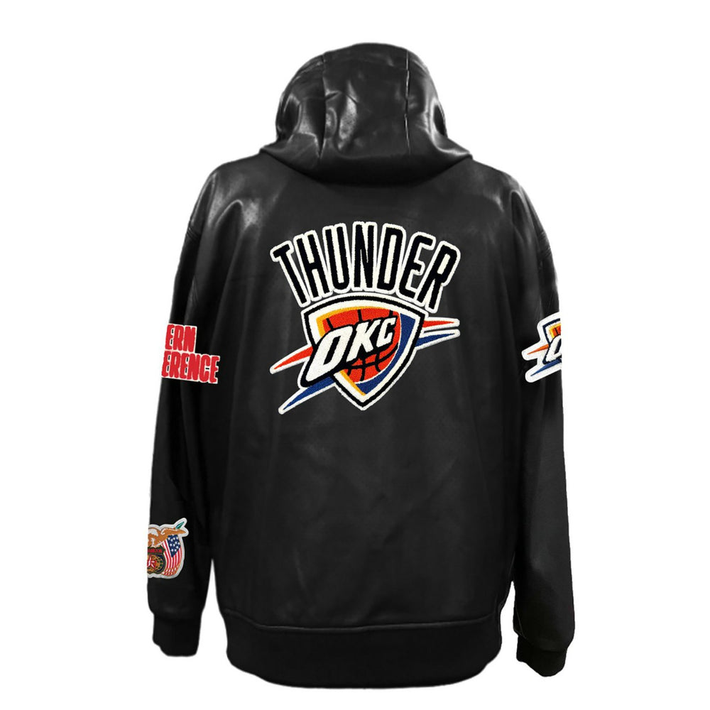 Oklahoma City Thunder Jeff Hamilton Vegan Leather Full-Zip Hoodie Black