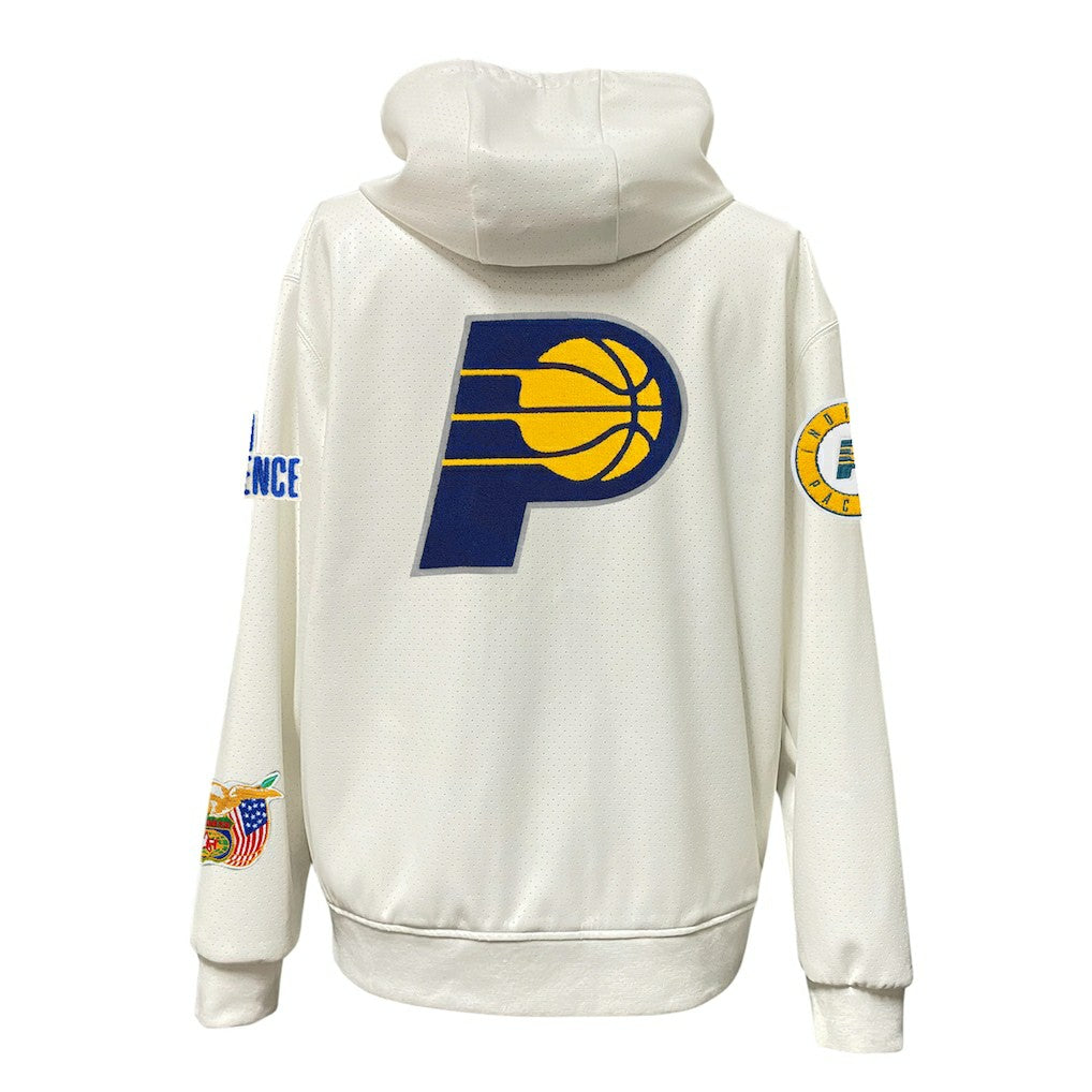 Indiana Pacers Jeff Hamilton Vegan Leather Full-Zip Hoodie White