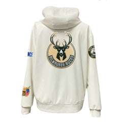Milwaukee Bucks Jeff Hamilton Vegan Leather Full-Zip Hoodie White