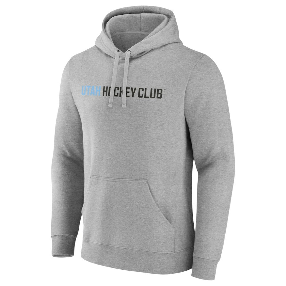 NHL Utah Mammoth Fanatics Wordmark Logo Fleece Pullover Hoodie - Heather Gray