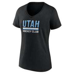 NHL Utah Mammoth Fanatics Women's Secondary Logo V-Neck T-Shirt - Black