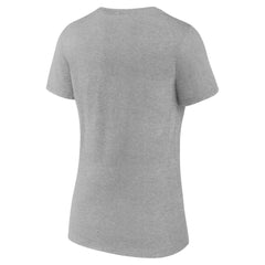 NHL Utah Mammoth Fanatics Women's Wordmark Logo V-Neck T-Shirt - Heather Gray