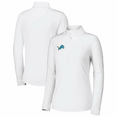 Detroit Lions Women's Sport Playa Vista IslandZone Quarter-Zip Jacket White