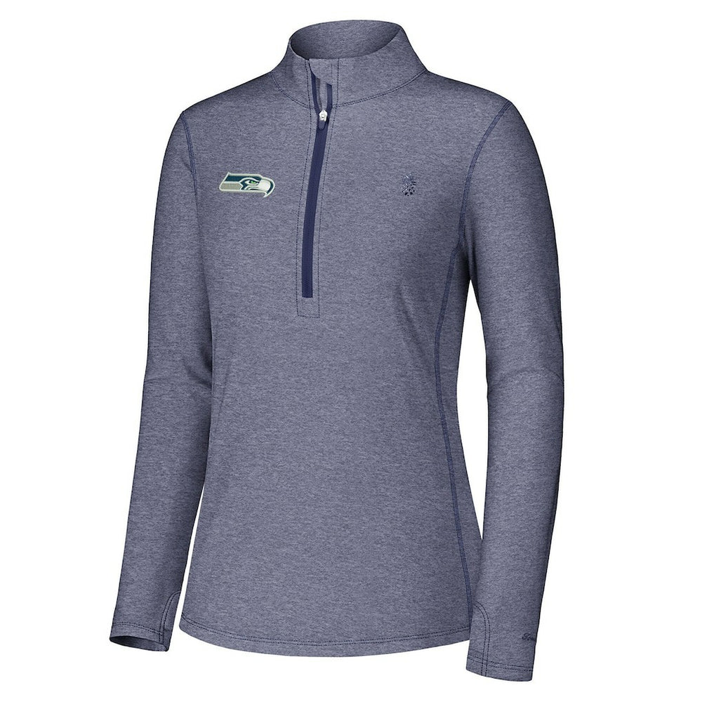 Seattle Seahawks Women's Sport Playa Vista IslandZone Quarter-Zip Jacket Navy
