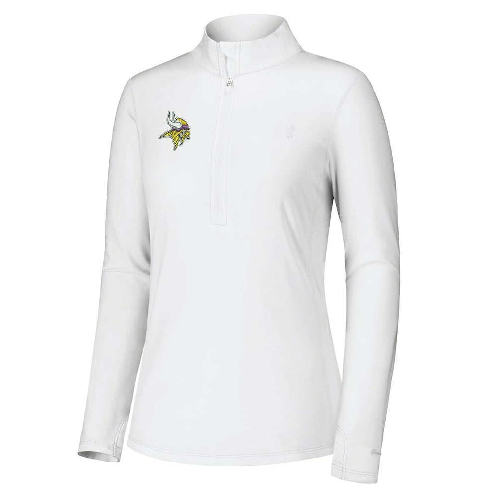 Minnesota Vikings Women's Sport Playa Vista IslandZone Quarter-Zip Jacket White
