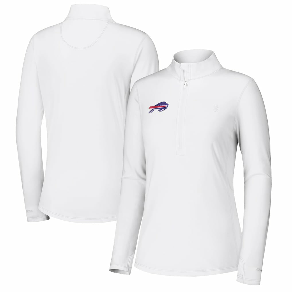 Buffalo Bills Women's Sport Playa Vista IslandZone Quarter-Zip Jacket White