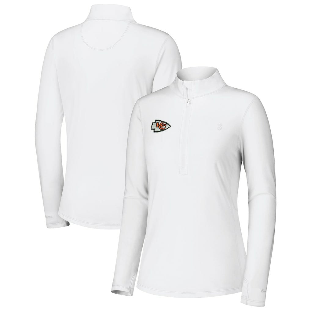 Kansas City Chiefs Women's Sport Playa Vista IslandZone Quarter-Zip Jacket White