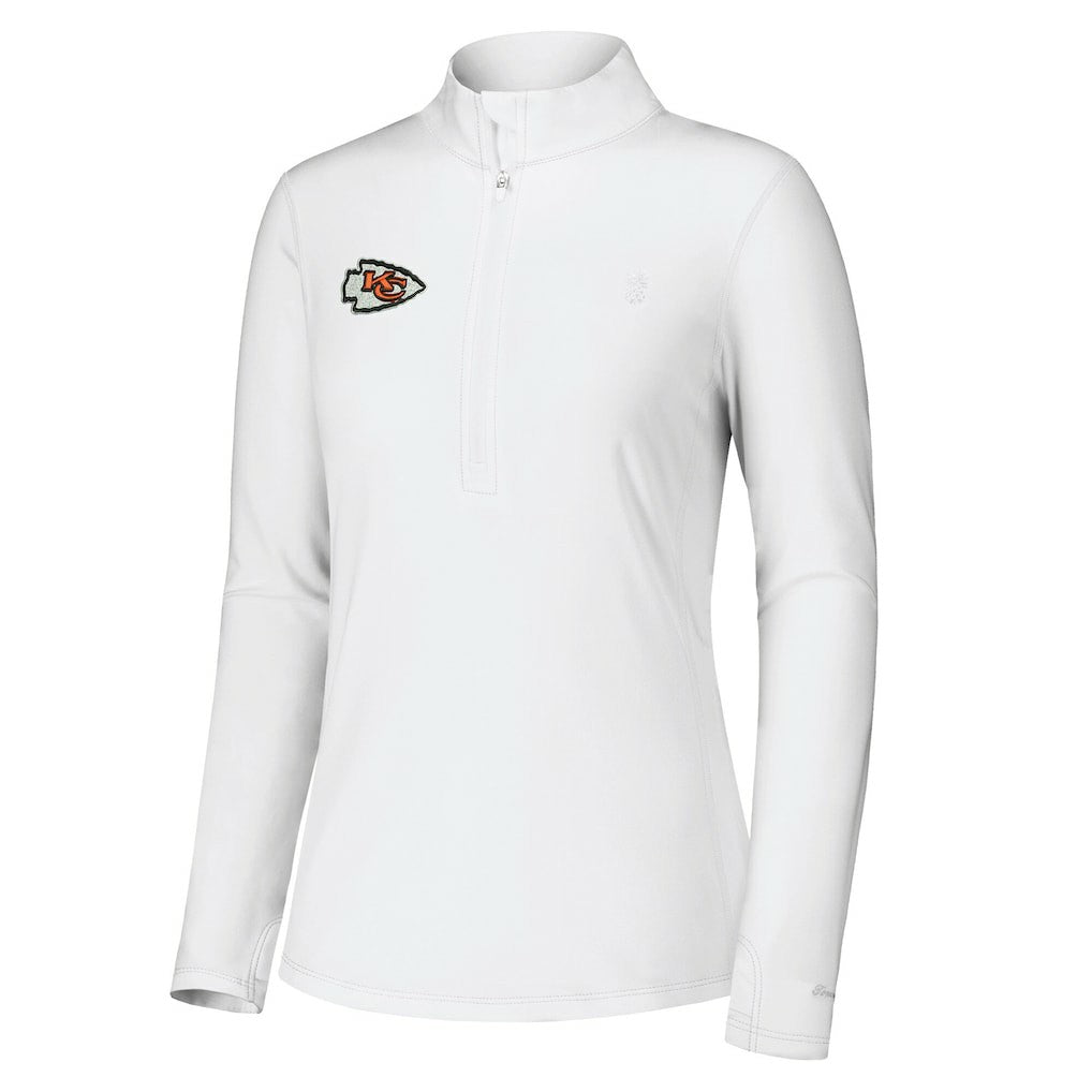 Kansas City Chiefs Women's Sport Playa Vista IslandZone Quarter-Zip Jacket White