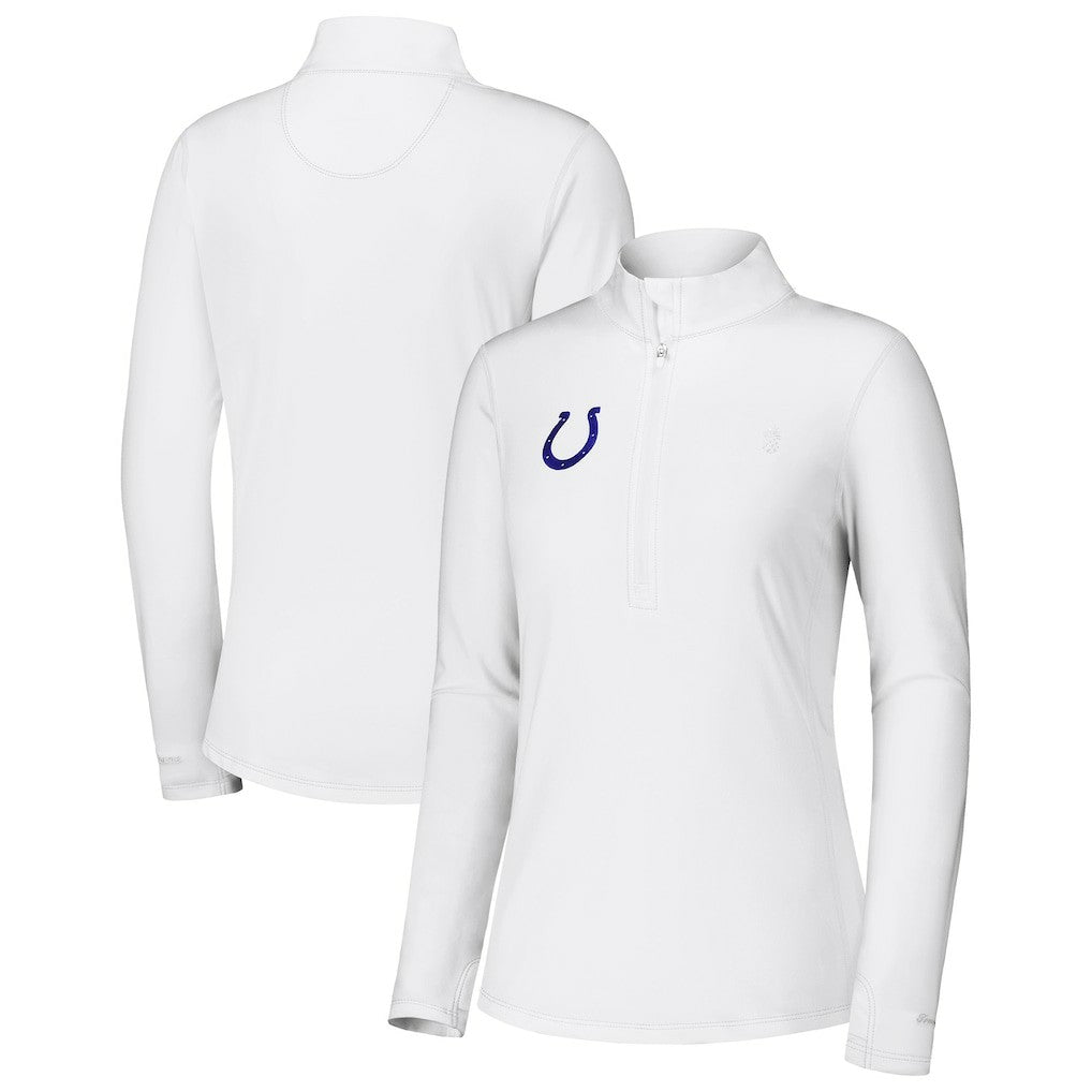Indianapolis Colts Women's Sport Playa Vista IslandZone Quarter-Zip Jacket White