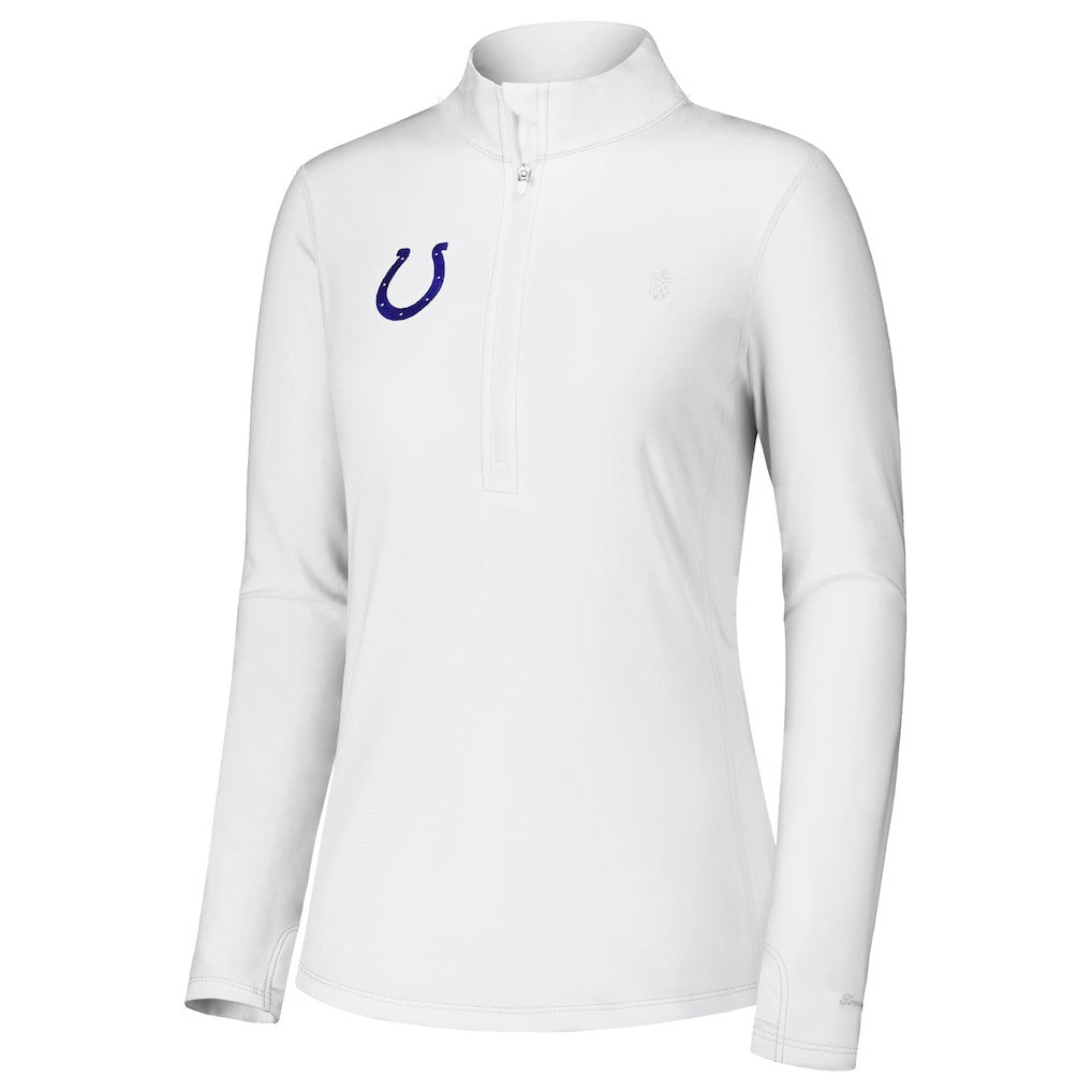Indianapolis Colts Women's Sport Playa Vista IslandZone Quarter-Zip Jacket White