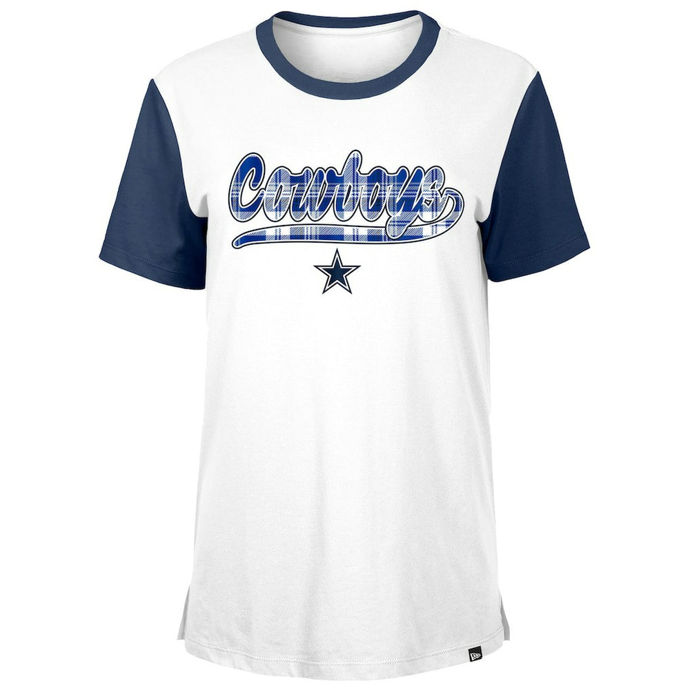 Dallas Cowboys New Era Women's 3rd Down T-Shirt White/Navy