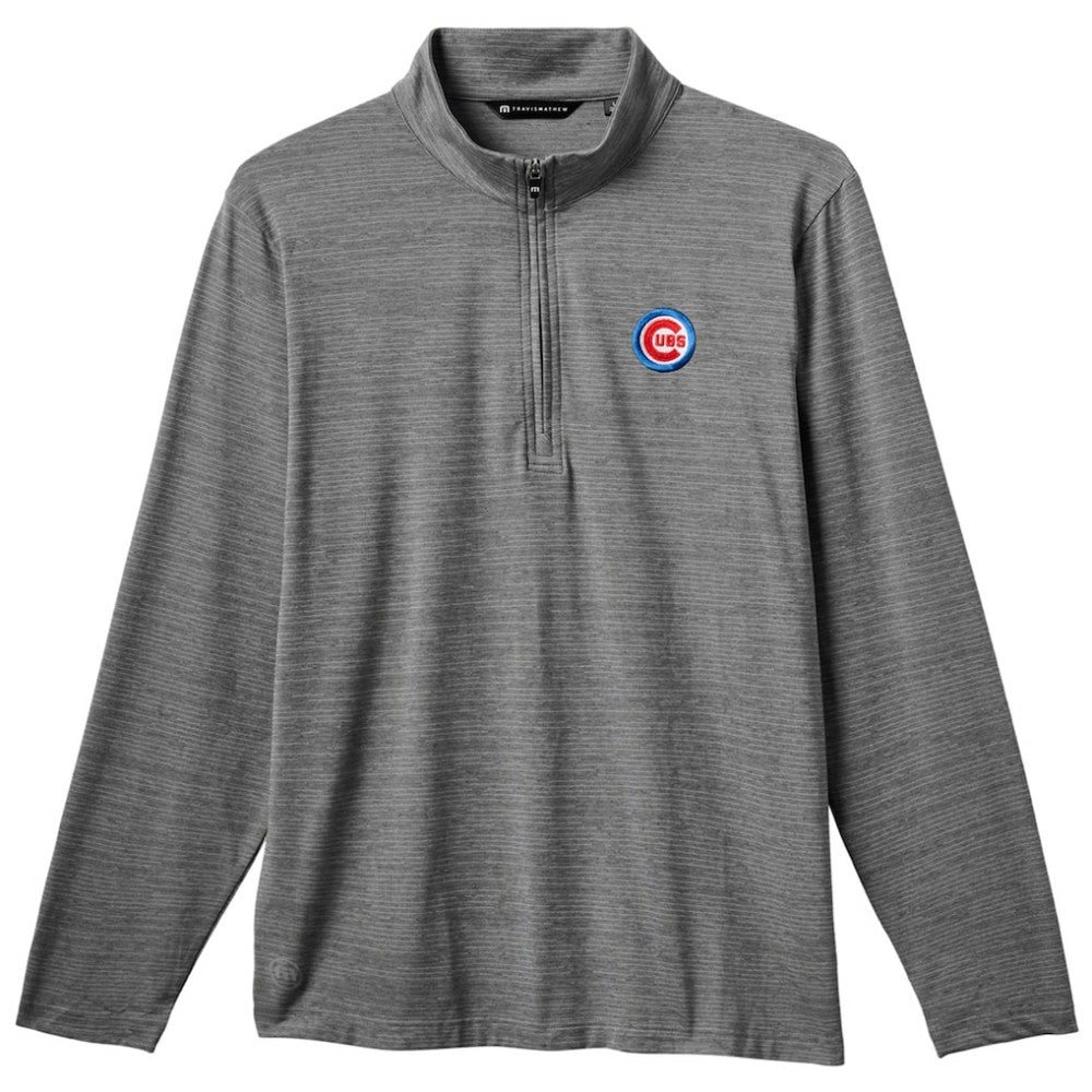 Chicago Cubs TravisMathew The Heater Quarter-Zip Pullover Top - Gray Pullover