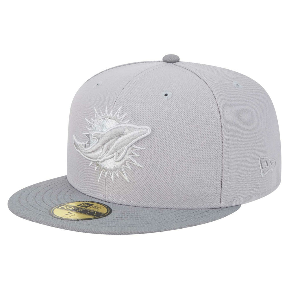 Miami Dolphins New Era Iron Cloud 59FIFTY Fitted Hat Gray/Graphite