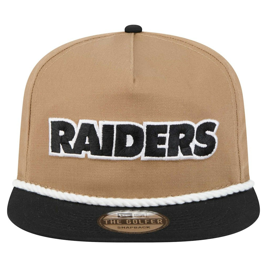 Las Vegas Raiders New Era Desert Golfer Snapback Hat Khaki/Black