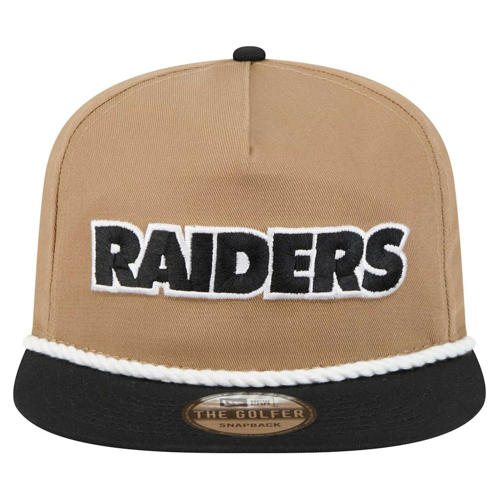 Las Vegas Raiders New Era Desert Golfer Snapback Hat Khaki/Black