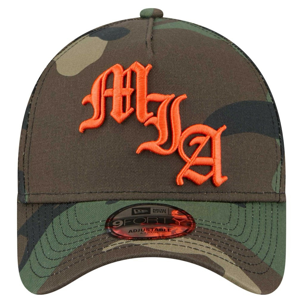 Miami Dolphins New Era Mystic Camo A-Frame 9FORTY Adjustable Hat Camo