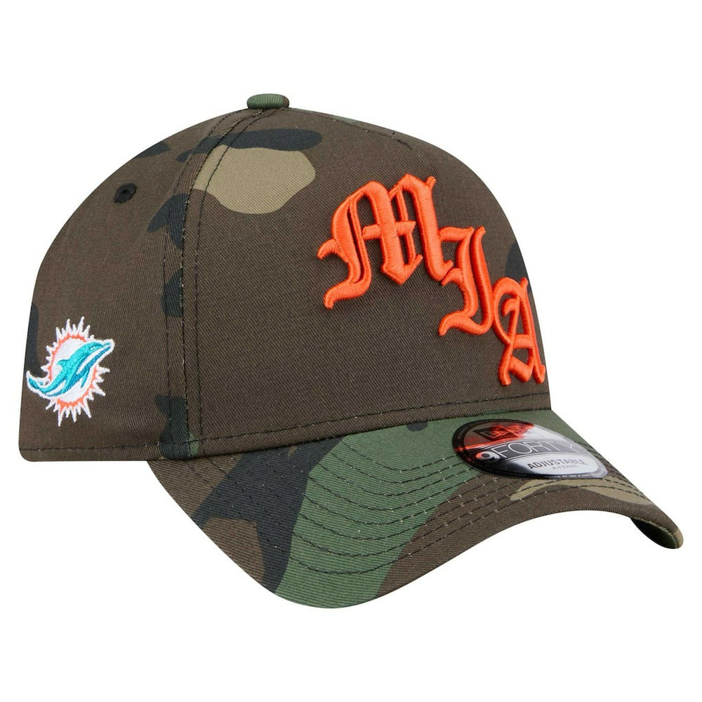 Miami Dolphins New Era Mystic Camo A-Frame 9FORTY Adjustable Hat Camo