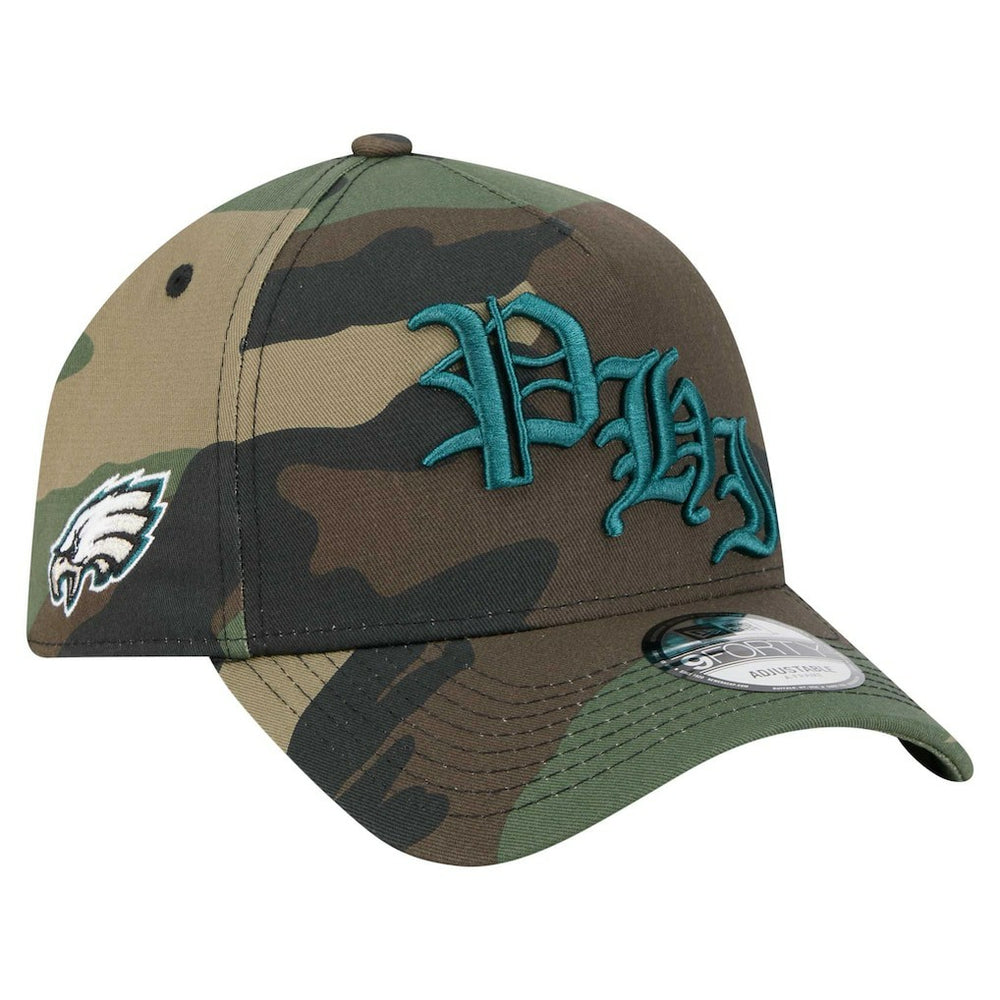 Philadelphia Eagles New Era Mystic Camo A-Frame 9FORTY Adjustable Hat Camo
