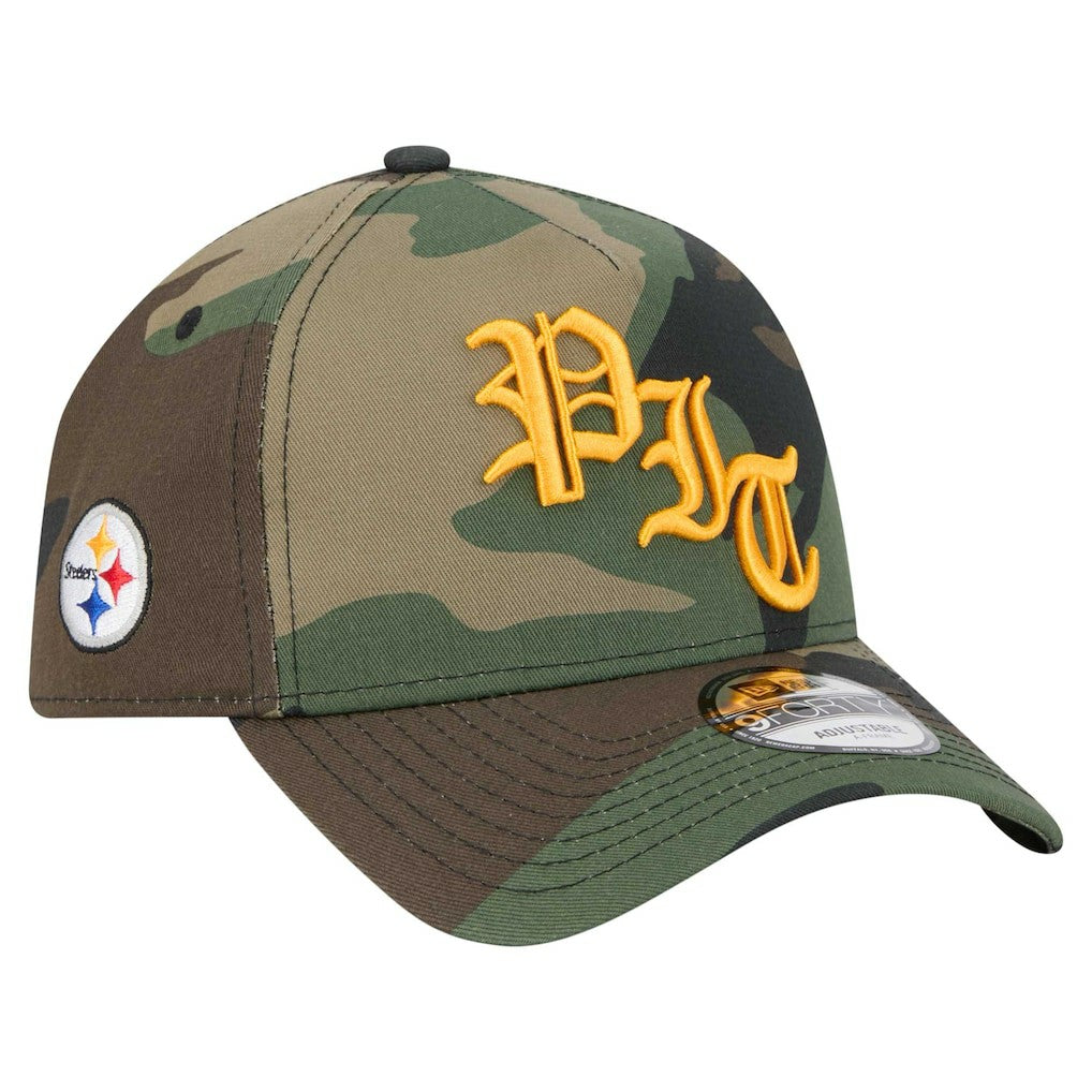 Pittsburgh Steelers New Era Mystic Camo A-Frame 9FORTY Adjustable Hat Camo