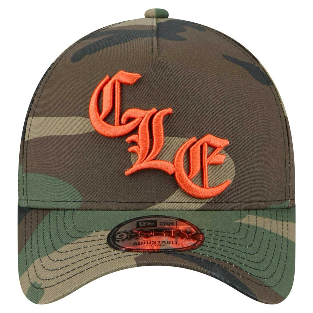 Cleveland Browns New Era Mystic Camo A-Frame 9FORTY Adjustable Hat Camo