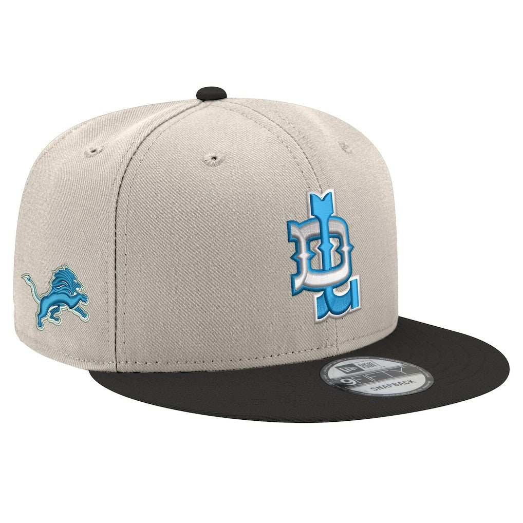 Detroit Lions New Era City Originals 9FIFTY Snapback Hat Cream/Blue
