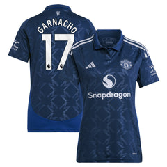 Alejandro Garnacho Manchester United Women's 2024/25 Away Replica Player Jersey Navy