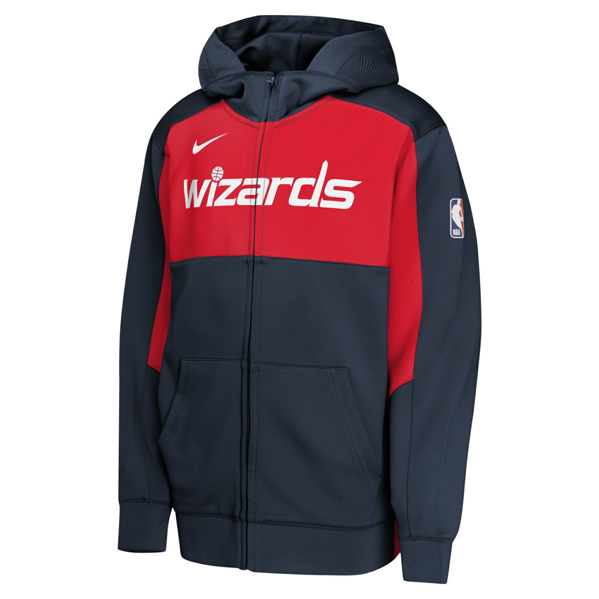 Washington Wizards Youth Authentic On-Court Showtime Performance Full-Zip Hoodie Navy/Red