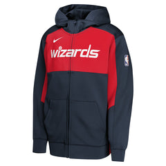 Washington Wizards Youth Authentic On-Court Showtime Performance Full-Zip Hoodie Navy/Red